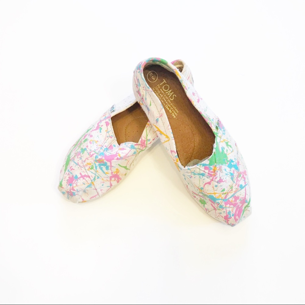 Custom Paint Splatter Toms White Pink Green 5
